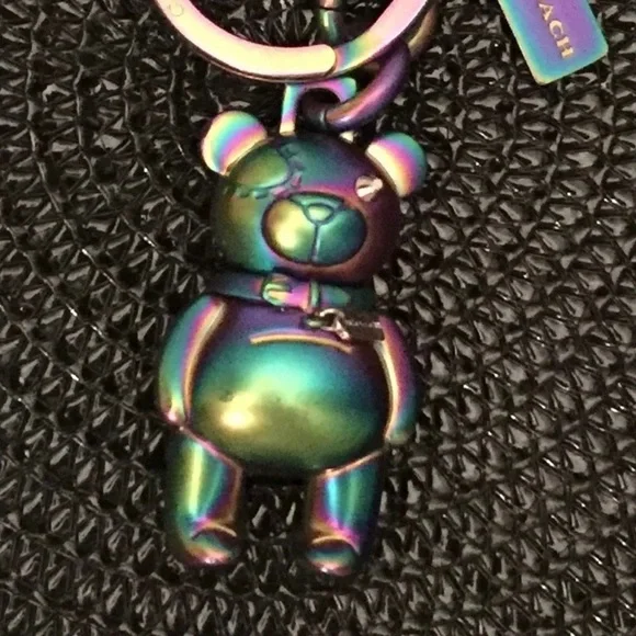COACH HOLOGRAM TEDDY BEAR KEY FOB NWT - Picture 3 of 8